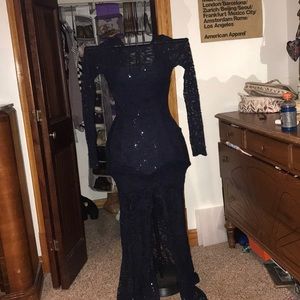Navy sparkly lace bodycon/mermaid dress